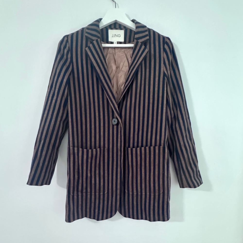 J.ING Black and Gold Striped Blazer